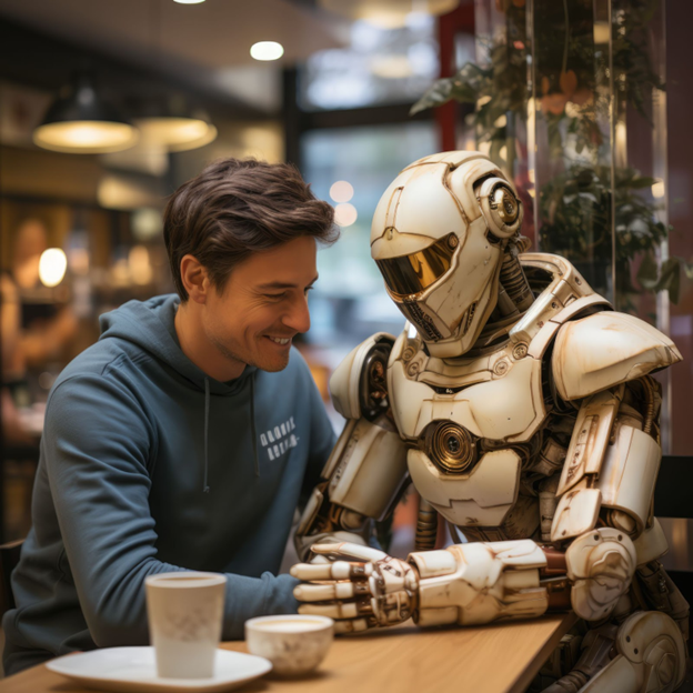 AI companion talks with a young boy